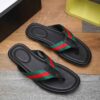 Web And Leather Thong Sandal