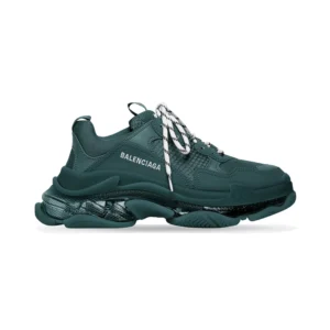 Balenciaga Triple S Clear Sole Double Foam and Mesh Sneakers in Dark Green - RBS40