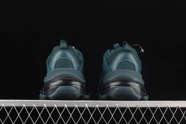 Balenciaga Triple S Clear Sole Double Foam and Mesh Sneakers in Dark Green - RBS40