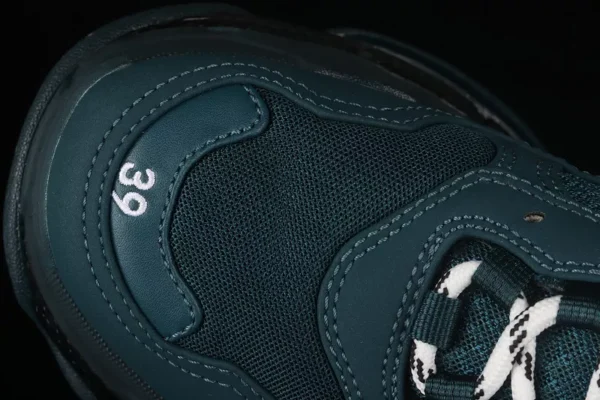 Balenciaga Triple S Clear Sole Double Foam and Mesh Sneakers in Dark Green - RBS40