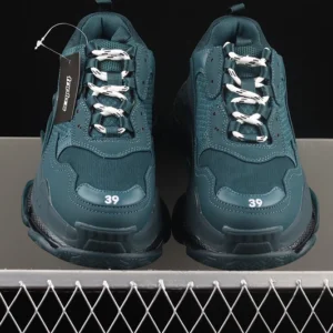 Balenciaga Triple S Clear Sole Double Foam and Mesh Sneakers in Dark Green - RBS40