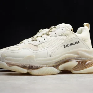 Balenciaga Triple S Clear Sole Low-Top Sneakers in White - RBS41