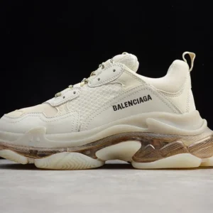 Balenciaga Triple S Clear Sole Low-Top Sneakers in White - RBS41