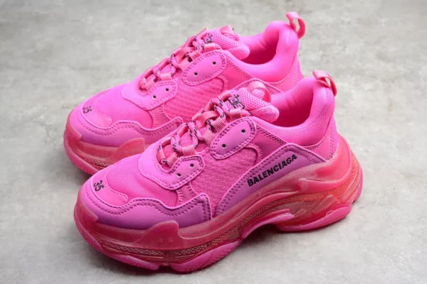 Balenciaga Triple S Clear Sole Sneakers in Pink - RBS42