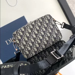 Dior Safari Messenger Bag Dior Oblique Jacquard In Beige