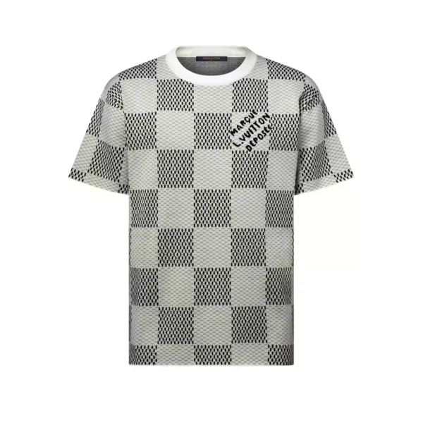 LV Damier Jacquard Short-Sleeved Crewneck