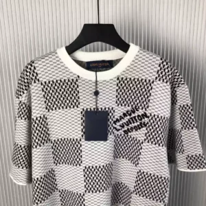 LV Damier Jacquard Short-Sleeved Crewneck
