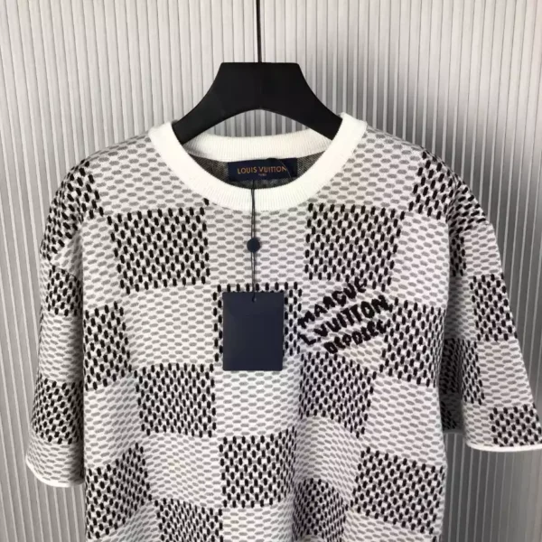 LV Damier Jacquard Short-Sleeved Crewneck