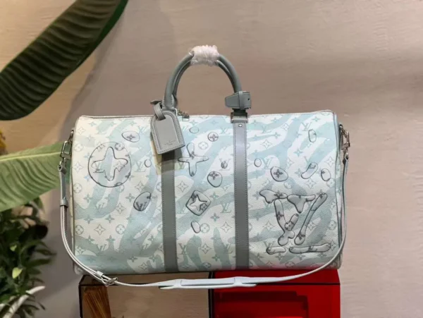 LV Keepall Bandoulière 50 Bag in Monogram Aquagarden - RBV15