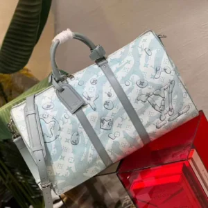 LV Keepall Bandoulière 50 Bag in Monogram Aquagarden - RBV15