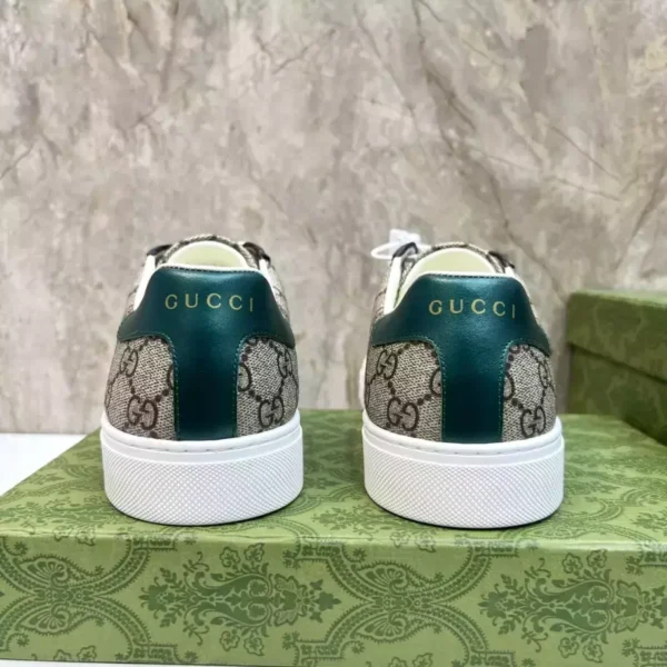 Gucci Ace Sneakers with Web Beige and Ebony GG Supreme – RGS72