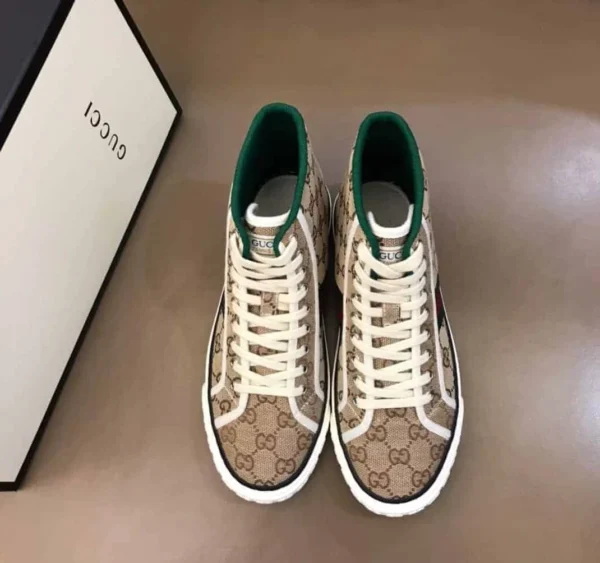 Gucci Tennis 1977 High-Top Sneakers in Beige and Ebony GG Canvas – RGS61