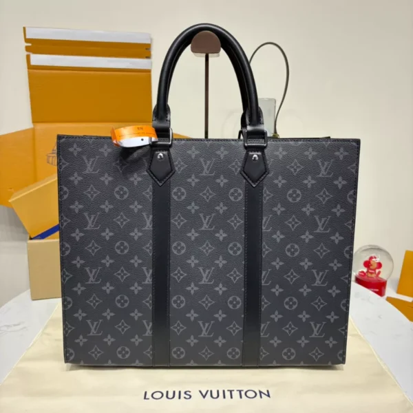 LV Sac Plat 24h Black Monogram Eclipse Canvas - RBV29