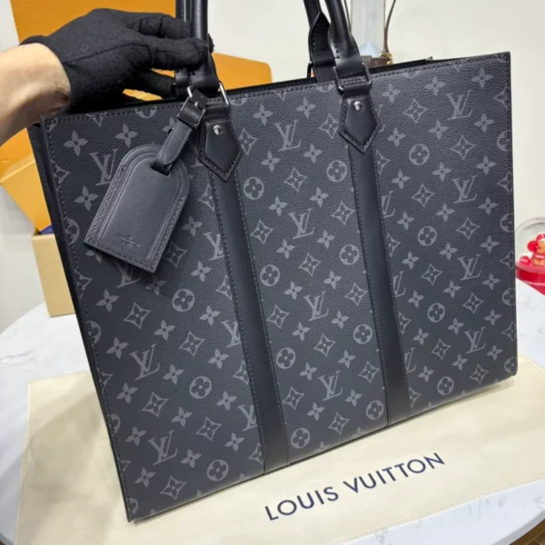 LV Sac Plat 24h Black Monogram Eclipse Canvas - RBV29