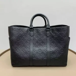 LV Sac Plat 24h Tote Bag Embossed Taurillon Monogram Cowhide Leather - RBV30
