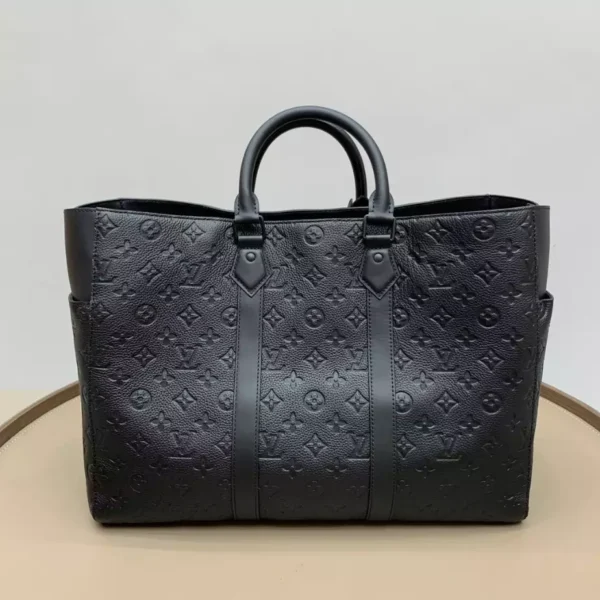 LV Sac Plat 24h Tote Bag Embossed Taurillon Monogram Cowhide Leather - RBV30