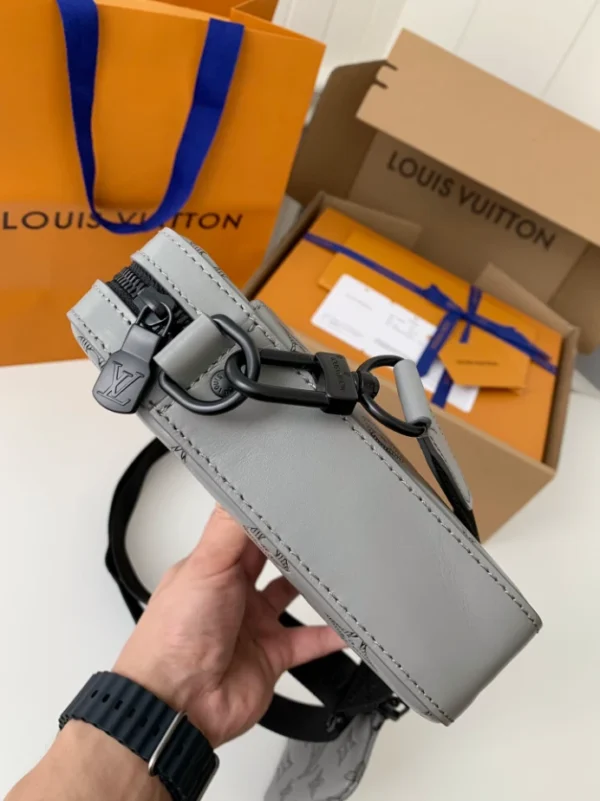 LV Trio Messenger Bag Grey Monogram Shadow Leather - RBV34