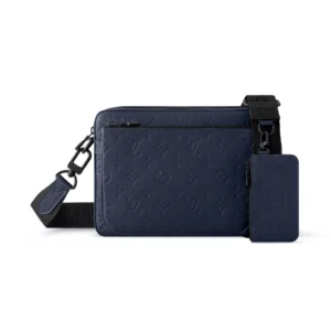LV Trio Messenger Bag Navy Blue Monogram Shadow - RBV41