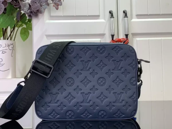LV Trio Messenger Bag Navy Blue Monogram Shadow - RBV41