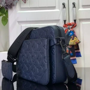 LV Trio Messenger Bag Navy Blue Monogram Shadow - RBV41