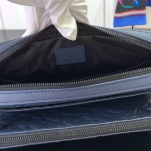 LV Trio Messenger Bag Navy Blue Monogram Shadow - RBV41