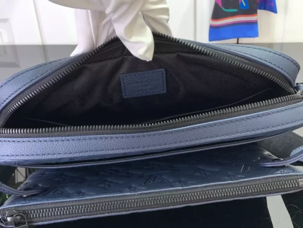 LV Trio Messenger Bag Navy Blue Monogram Shadow - RBV41