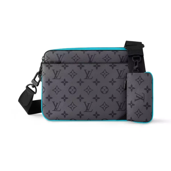 LV Trio Messenger Bag Turquoise Monogram Eclipse Reverse Canvas - RBV37