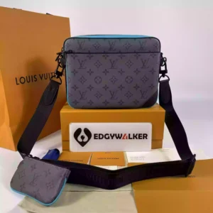 LV Trio Messenger Bag Turquoise Monogram Eclipse Reverse Canvas - RBV37