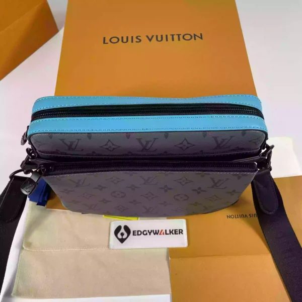 LV Trio Messenger Bag Turquoise Monogram Eclipse Reverse Canvas - RBV37