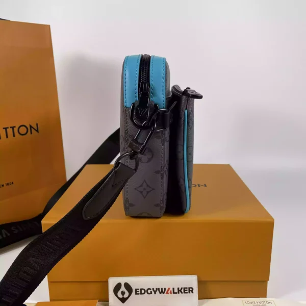 LV Trio Messenger Bag Turquoise Monogram Eclipse Reverse Canvas - RBV37