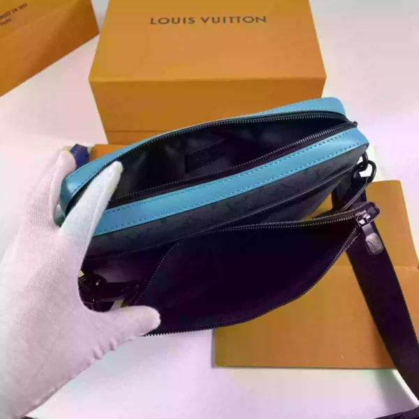 LV Trio Messenger Bag Turquoise Monogram Eclipse Reverse Canvas - RBV37