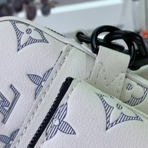 LV Trio Messenger Bag WhiteNavy Blue Monogram Shadow Calf Leather - RBV43