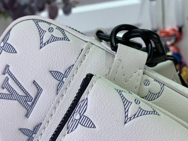 LV Trio Messenger Bag WhiteNavy Blue Monogram Shadow Calf Leather - RBV43