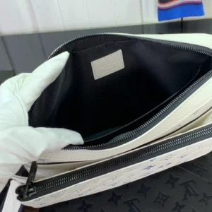 LV Trio Messenger Bag WhiteNavy Blue Monogram Shadow Calf Leather - RBV43