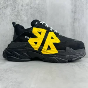 Balenciaga Triple S Tape Type Sneaker in Black and Yellow - RBS81