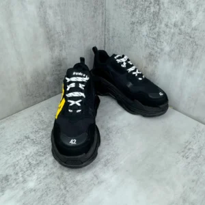 Balenciaga Triple S Tape Type Sneaker in Black and Yellow - RBS81
