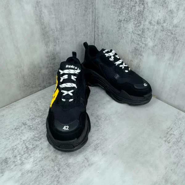 Balenciaga Triple S Tape Type Sneaker in Black and Yellow - RBS81