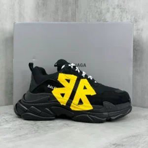 Balenciaga Triple S Tape Type Sneaker in Black and Yellow - RBS81