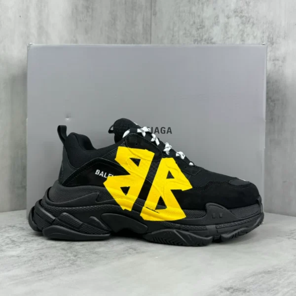 Balenciaga Triple S Tape Type Sneaker in Black and Yellow - RBS81