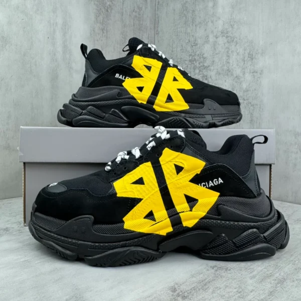 Balenciaga Triple S Tape Type Sneaker in Black and Yellow - RBS81
