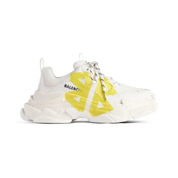 Balenciaga Triple S Tape Type Sneaker in White and Yellow - RBS82