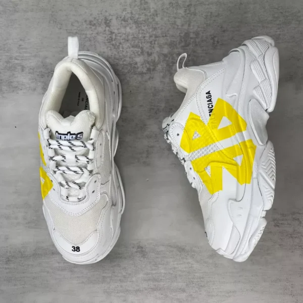 Balenciaga Triple S Tape Type Sneaker in White and Yellow - RBS82