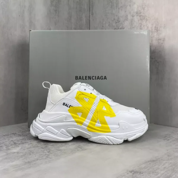 Balenciaga Triple S Tape Type Sneaker in White and Yellow - RBS82
