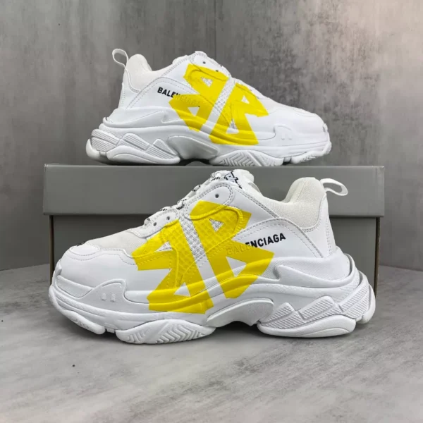 Balenciaga Triple S Tape Type Sneaker in White and Yellow - RBS82