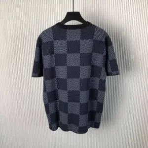 LV Damier Short-Sleeved Crewneck With LV Crystal Patch - LRT69