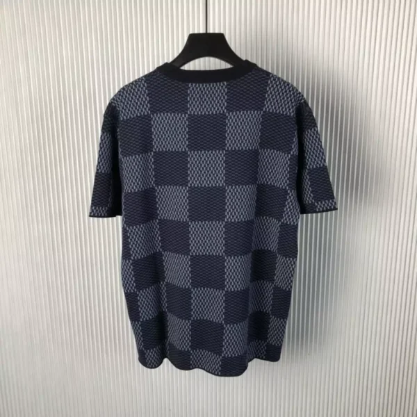 LV Damier Short-Sleeved Crewneck With LV Crystal Patch - LRT69