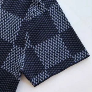 LV Damier Short-Sleeved Crewneck With LV Crystal Patch - LRT69