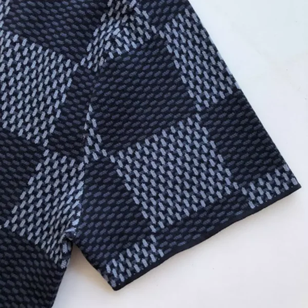 LV Damier Short-Sleeved Crewneck With LV Crystal Patch - LRT69