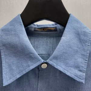 LV Embroidered Chambray Short-Sleeved Shirt - LRT61