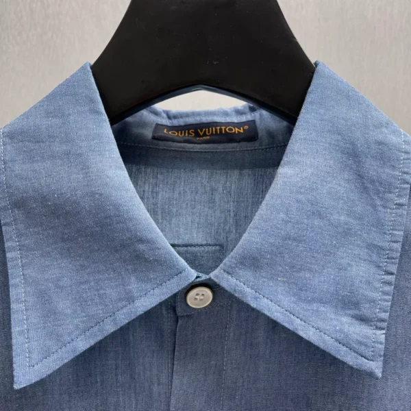 LV Embroidered Chambray Short-Sleeved Shirt - LRT61